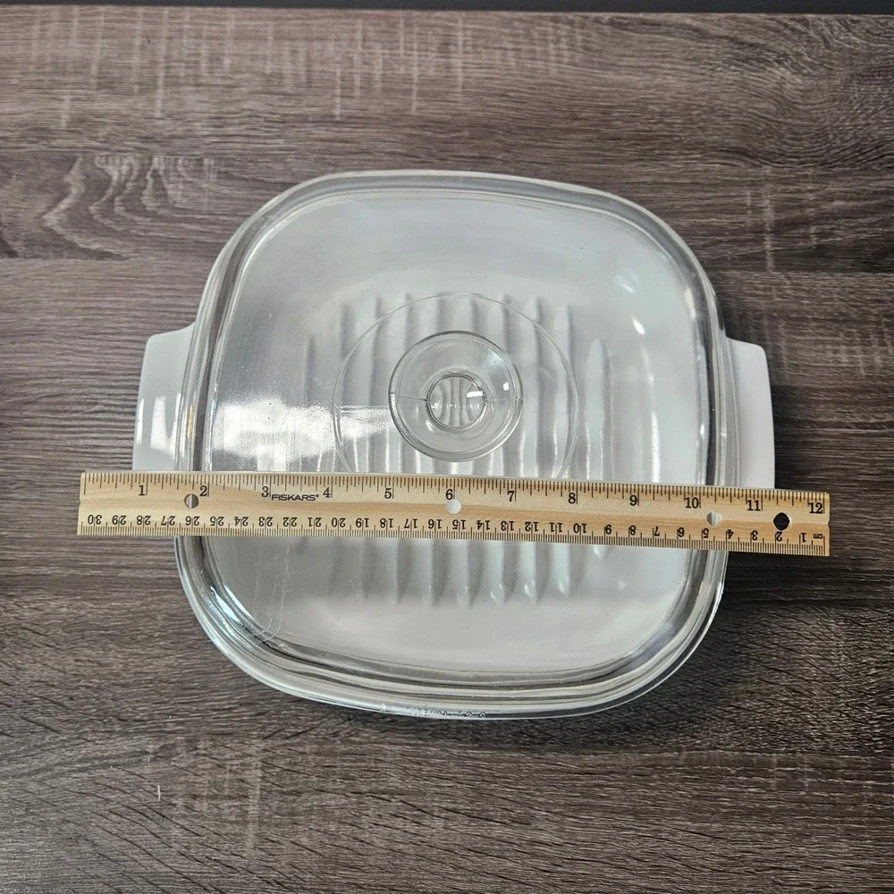 Corning Ware M-10-GR-B 10 Inch Square Browning Skillet with Pyrex Lid A-12-C